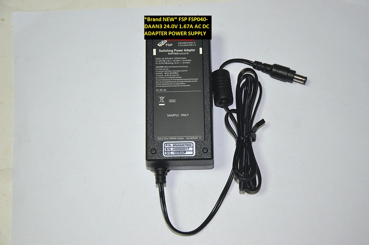 *Brand NEW* AC100-240V FSP040-DAAN3 FSP 24.0V 1.67A AC DC ADAPTER POWER SUPPLY